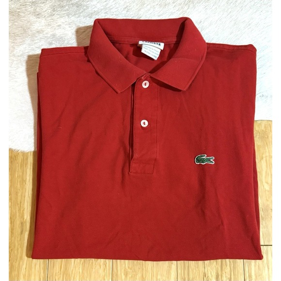 Lacoste Polo Shirt Mens Size Medium Red Short Sleeve Cotton Golf Casual - Picture 8 of 9